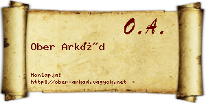 Ober Arkád névjegykártya